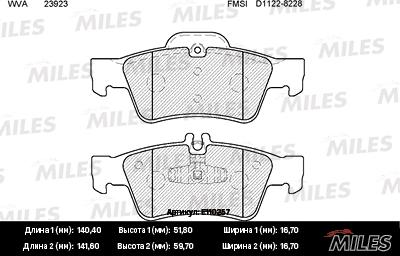 Miles E110257 - Kit pastiglie freno, Freno a disco autozon.pro