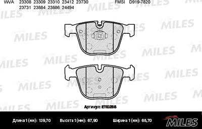 Miles E110266 - Kit pastiglie freno, Freno a disco autozon.pro