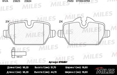 Miles E110267 - Kit pastiglie freno, Freno a disco autozon.pro