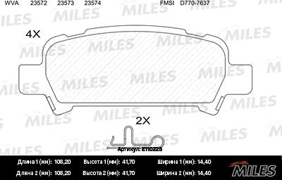 Miles E110225 - Kit pastiglie freno, Freno a disco autozon.pro