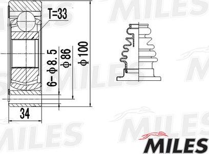 Miles GA10009 - Kit giunti, Semiasse autozon.pro