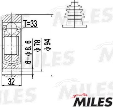 Miles GA10054 - Kit giunti, Semiasse autozon.pro