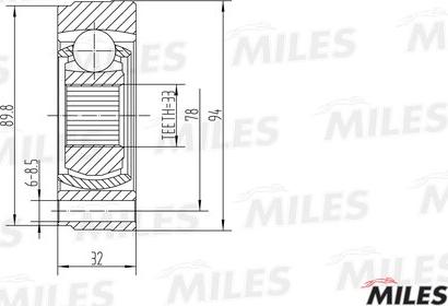 Miles GA10006 - Kit giunti, Semiasse autozon.pro