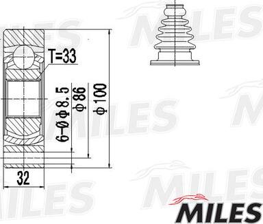 Miles GA10034 - Kit giunti, Semiasse autozon.pro