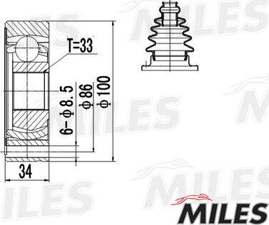 Miles GA11005 - Kit giunti, Semiasse autozon.pro