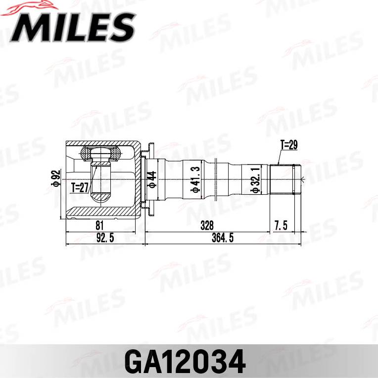 Miles GA12034 - Kit giunti, Semiasse autozon.pro