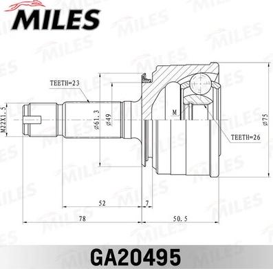 Miles GA20495 - Kit giunti, Semiasse autozon.pro