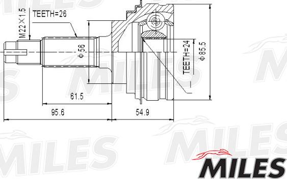 Miles GA20497 - Kit giunti, Semiasse autozon.pro