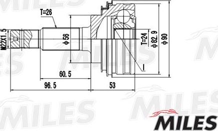 Miles GA20464 - Kit giunti, Semiasse autozon.pro