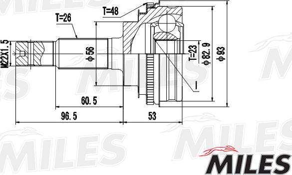 Miles GA20476 - Kit giunti, Semiasse autozon.pro