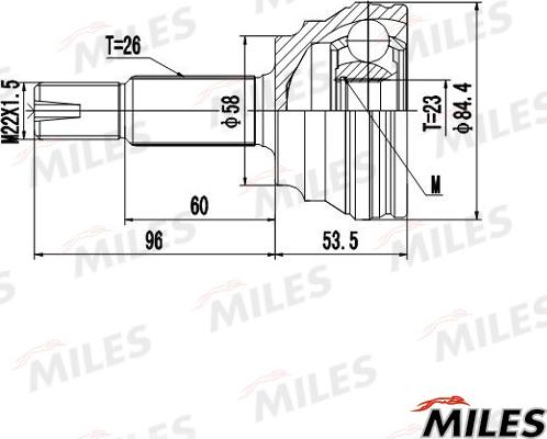 Miles GA20463 - Kit giunti, Semiasse autozon.pro