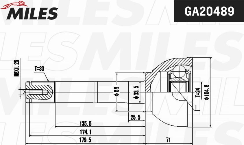 Miles GA20489 - Kit giunti, Semiasse autozon.pro