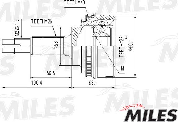 Miles GA20471 - Kit giunti, Semiasse autozon.pro