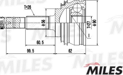 Miles GA20472 - Kit giunti, Semiasse autozon.pro