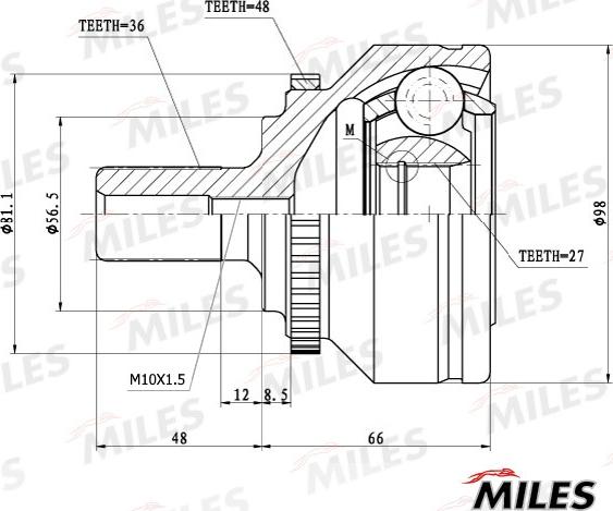 Miles GA20507 - Kit giunti, Semiasse autozon.pro