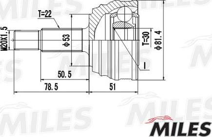 Miles GA20514 - Kit giunti, Semiasse autozon.pro