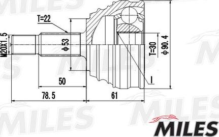 Miles GA20517 - Kit giunti, Semiasse autozon.pro