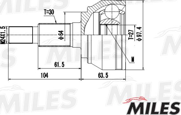 Miles GA20532 - Kit giunti, Semiasse autozon.pro