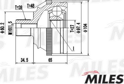 Miles GA20529 - Kit giunti, Semiasse autozon.pro