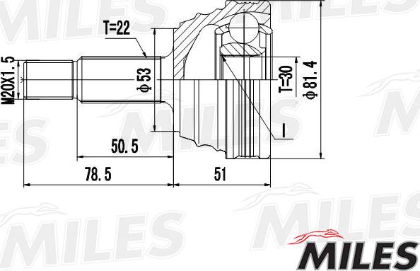 Miles GA20520 - Kit giunti, Semiasse autozon.pro