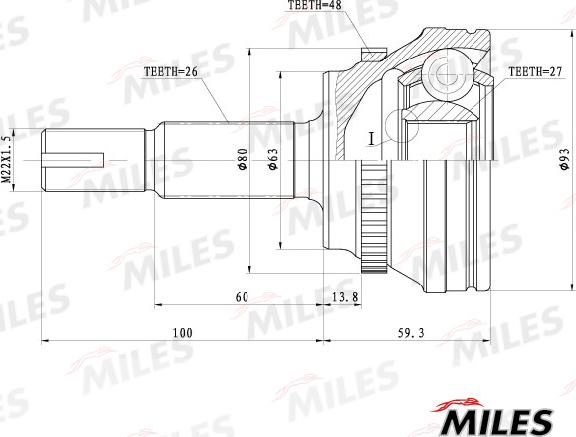 Miles GA20577 - Kit giunti, Semiasse autozon.pro