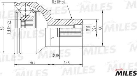 Miles GA20604 - Kit giunti, Semiasse autozon.pro