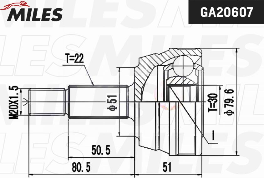 Miles GA20607 - Kit giunti, Semiasse autozon.pro