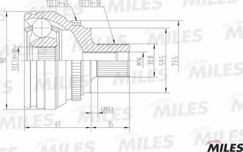 Miles GA20007 - Kit giunti, Semiasse autozon.pro