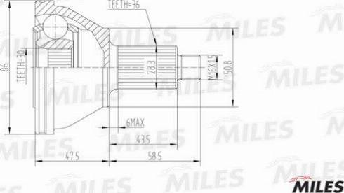 Miles GA20019 - Kit giunti, Semiasse autozon.pro