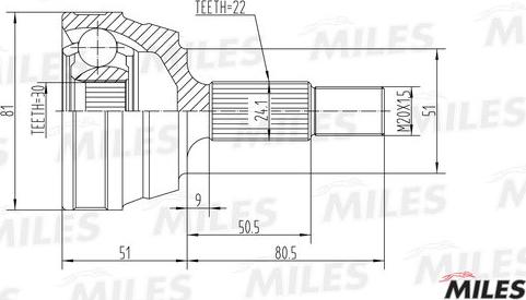 Miles GA20017 - Kit giunti, Semiasse autozon.pro