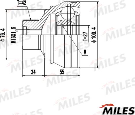 Miles GA20032 - Kit giunti, Semiasse autozon.pro