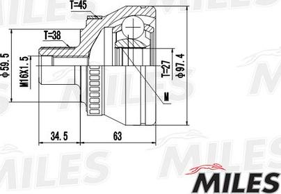 Miles GA20028 - Kit giunti, Semiasse autozon.pro