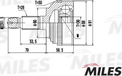 Miles GA20151 - Kit giunti, Semiasse autozon.pro