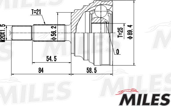 Miles GA20385 - Kit giunti, Semiasse autozon.pro