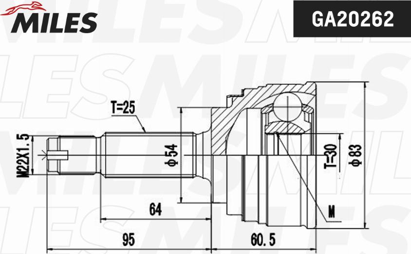 Miles GA20262 - Kit giunti, Semiasse autozon.pro