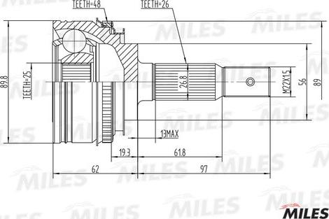 Miles GA20205 - Kit giunti, Semiasse autozon.pro