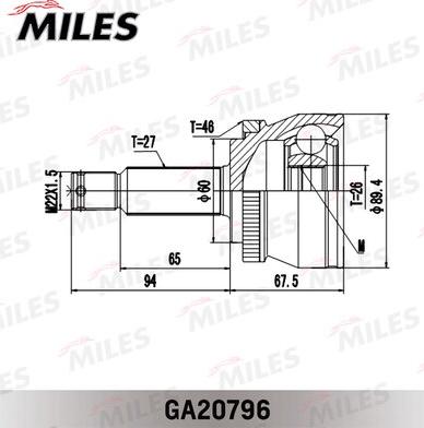 Miles GA20796 - Kit giunti, Semiasse autozon.pro