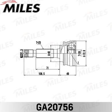 Miles GA20756 - Kit giunti, Semiasse autozon.pro