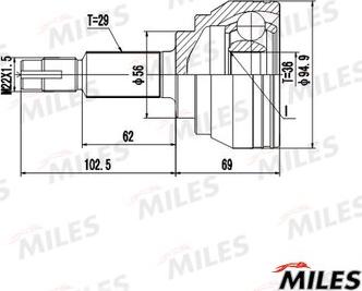 Miles GA20711 - Kit giunti, Semiasse autozon.pro