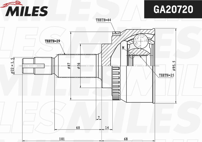 Miles GA20720 - Kit giunti, Semiasse autozon.pro