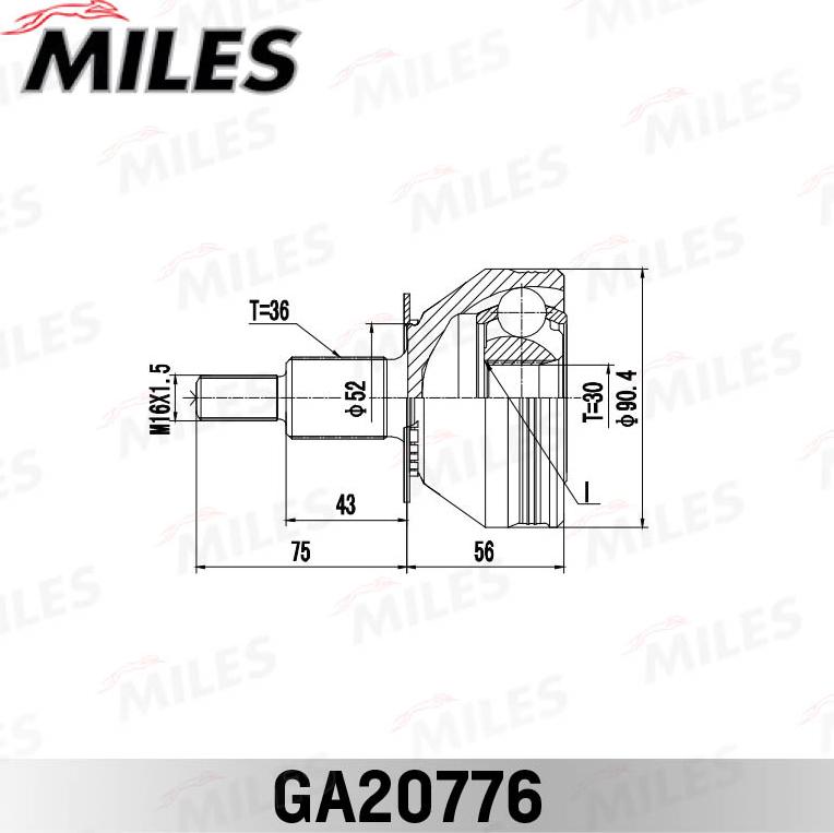 Miles GA20776 - Kit giunti, Semiasse autozon.pro