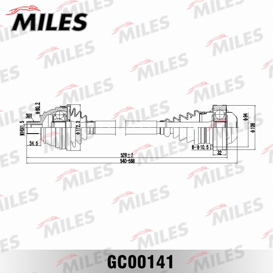 Miles GC00141 - Albero motore / Semiasse autozon.pro