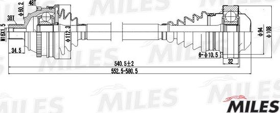 Miles GC00139 - Albero motore / Semiasse autozon.pro