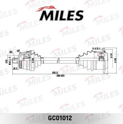 Miles GC01012 - Albero motore / Semiasse autozon.pro