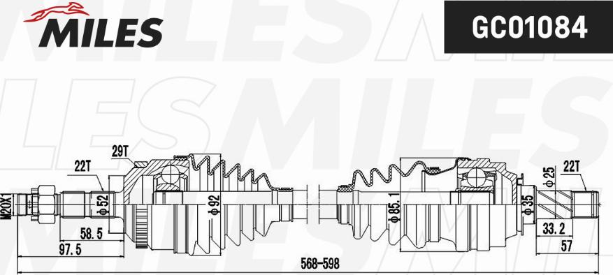 Miles GC01084 - Albero motore / Semiasse autozon.pro