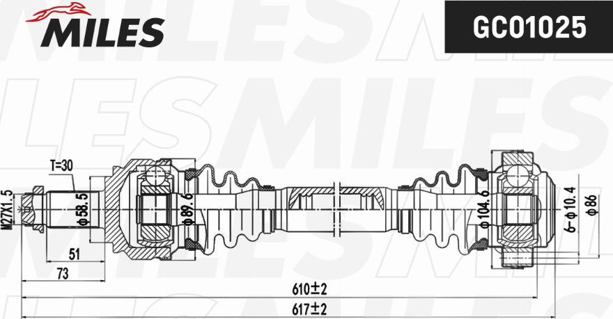 Miles GC01025 - Albero motore / Semiasse autozon.pro