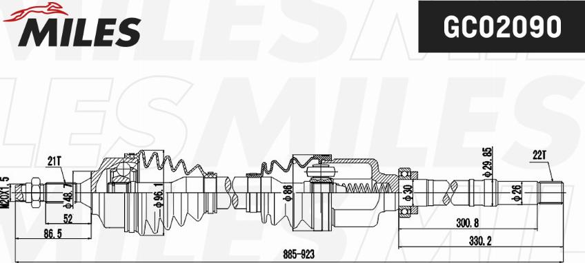 Miles GC02090 - Albero motore / Semiasse autozon.pro