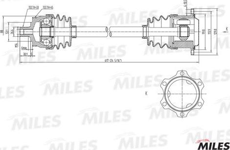 Miles GC02012 - Albero motore / Semiasse autozon.pro