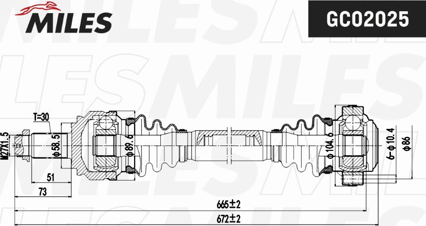 Miles GC02025 - Albero motore / Semiasse autozon.pro