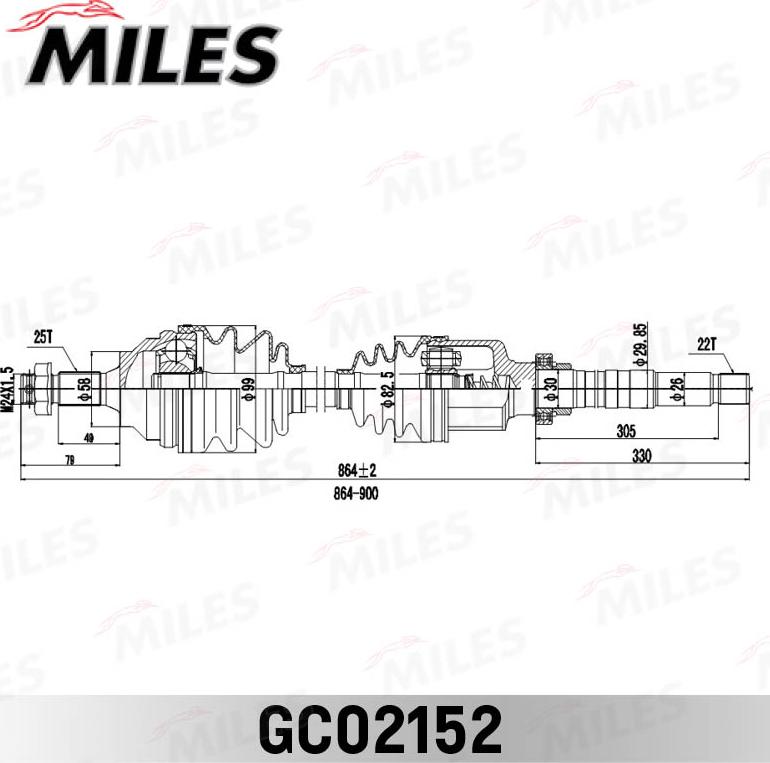 Miles GC02152 - Albero motore / Semiasse autozon.pro